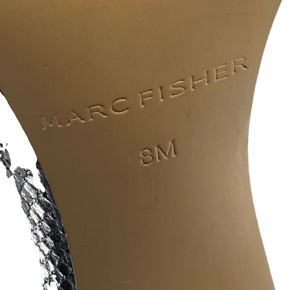 Marc Fisher Womens Pump Black Snakeskin Pointed Toe Heels Size 8M - Picture 2 of 8